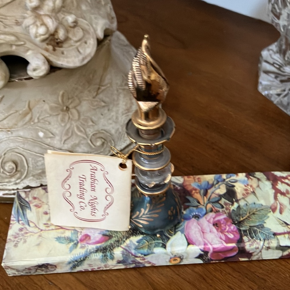 Egyptian hand blown perfume bottle. Exquisite design .